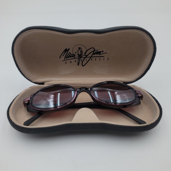 Maui Jim MJ-123-11 Sunglasses Purple Black Oval Wrap Vintage Sport with Case main image 11